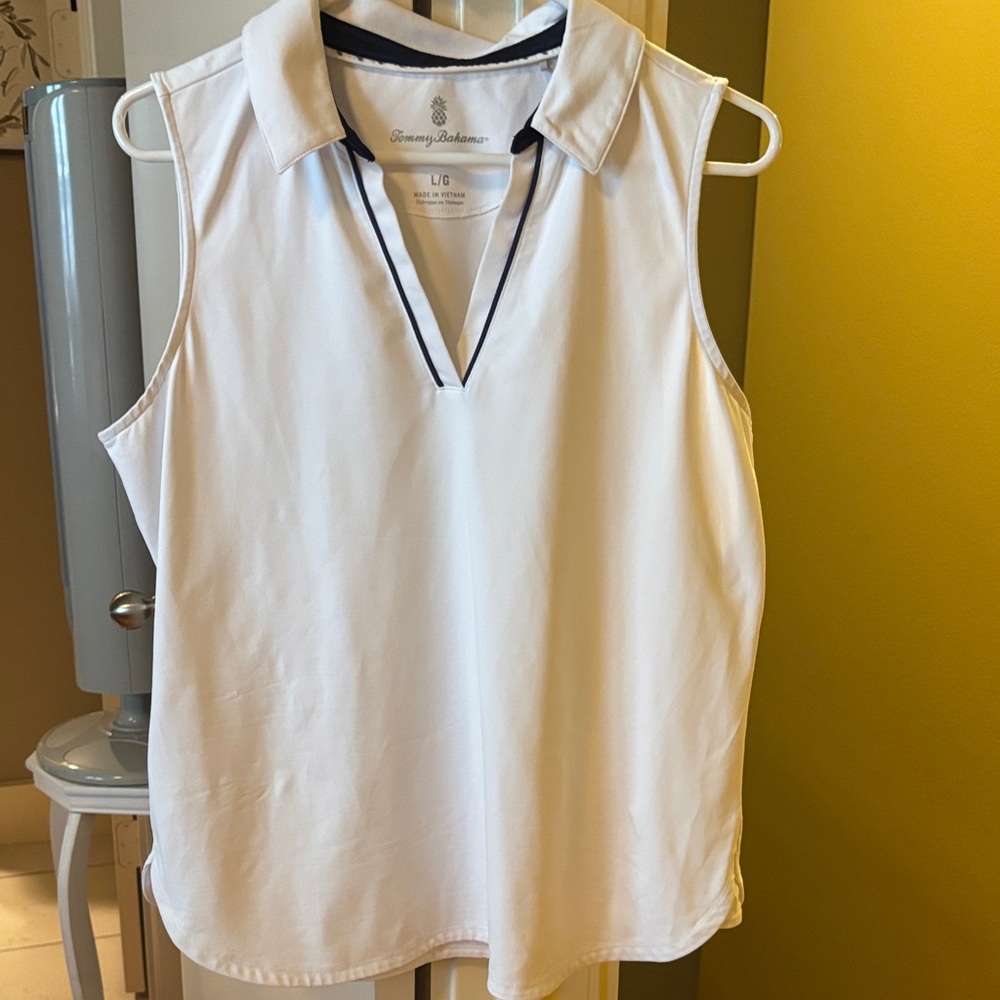 Tommy Bahama Women's White V-Neck Blouse